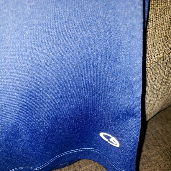 C9 Champion DuoDry Top Shirt Athletic Short Sleeve Cutout Back L Women Blue - Picture 6 of 8